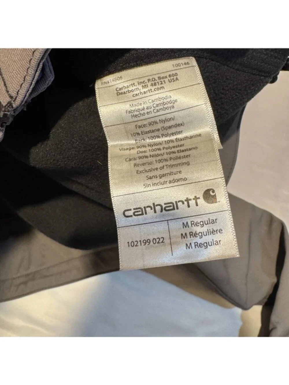 Carhartt Men's  Crowley Gray Full Zip Jacket M Regular Stand-Up Collar Workwear